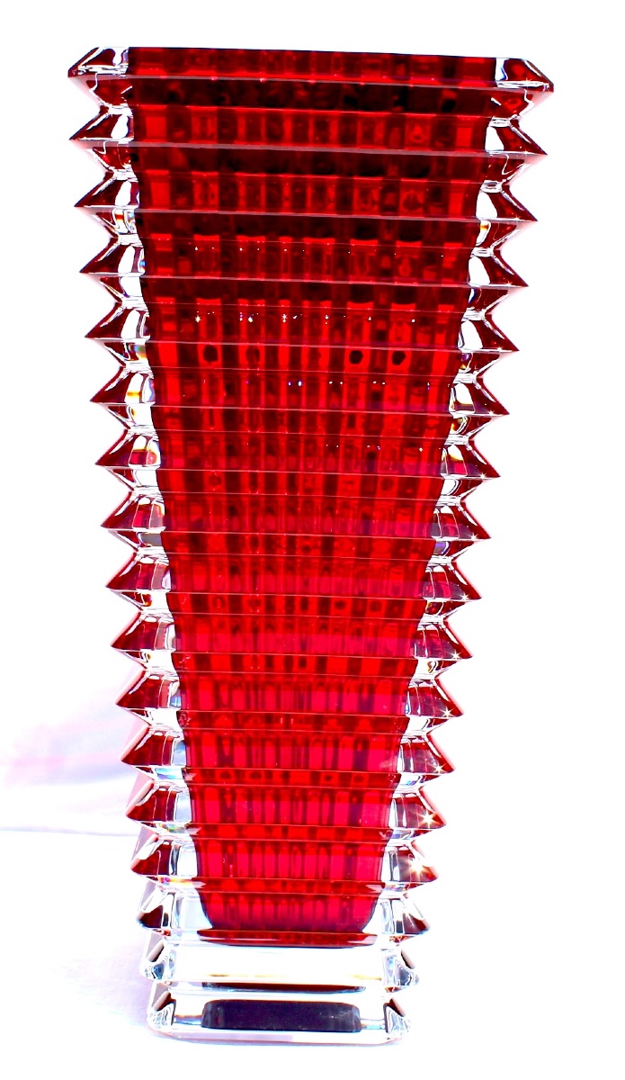 Red Baccarat "eye" Vase, Large 30 Cm Model, In Perfect Condition, 5.6 Kg, Formerly Daum Lalique -photo-2