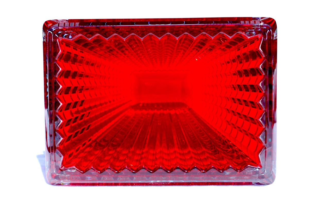 Red Baccarat "eye" Vase, Large 30 Cm Model, In Perfect Condition, 5.6 Kg, Formerly Daum Lalique -photo-4
