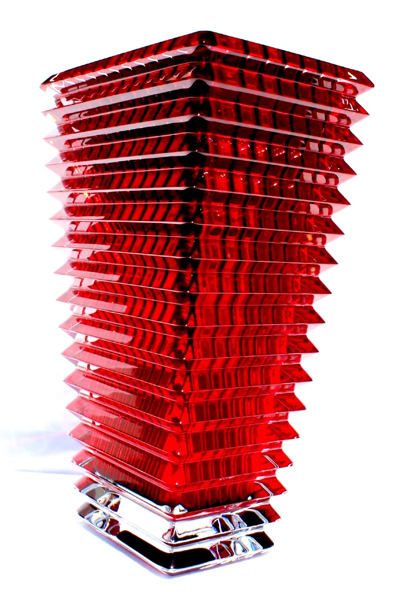 Red Baccarat "eye" Vase, Large 30 Cm Model, In Perfect Condition, 5.6 Kg, Formerly Daum Lalique -photo-5