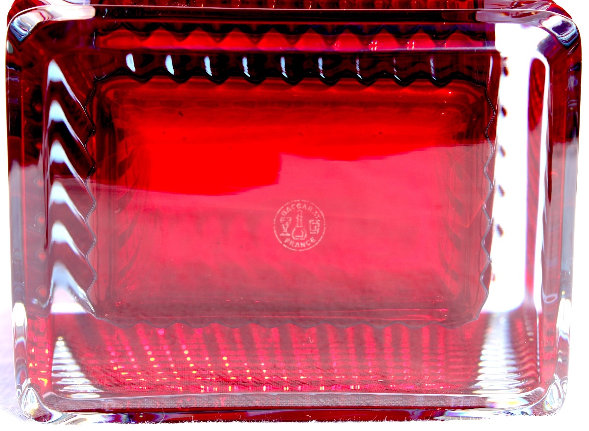 Red Baccarat "eye" Vase, Large 30 Cm Model, In Perfect Condition, 5.6 Kg, Formerly Daum Lalique -photo-6