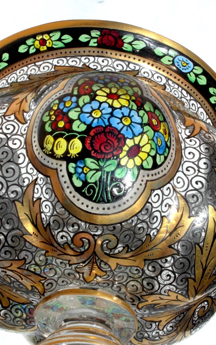 Vase De Julius Muhlhaus, Verre De Boheme, Haida, 1910, Parfait, Era Daum Galle -photo-1