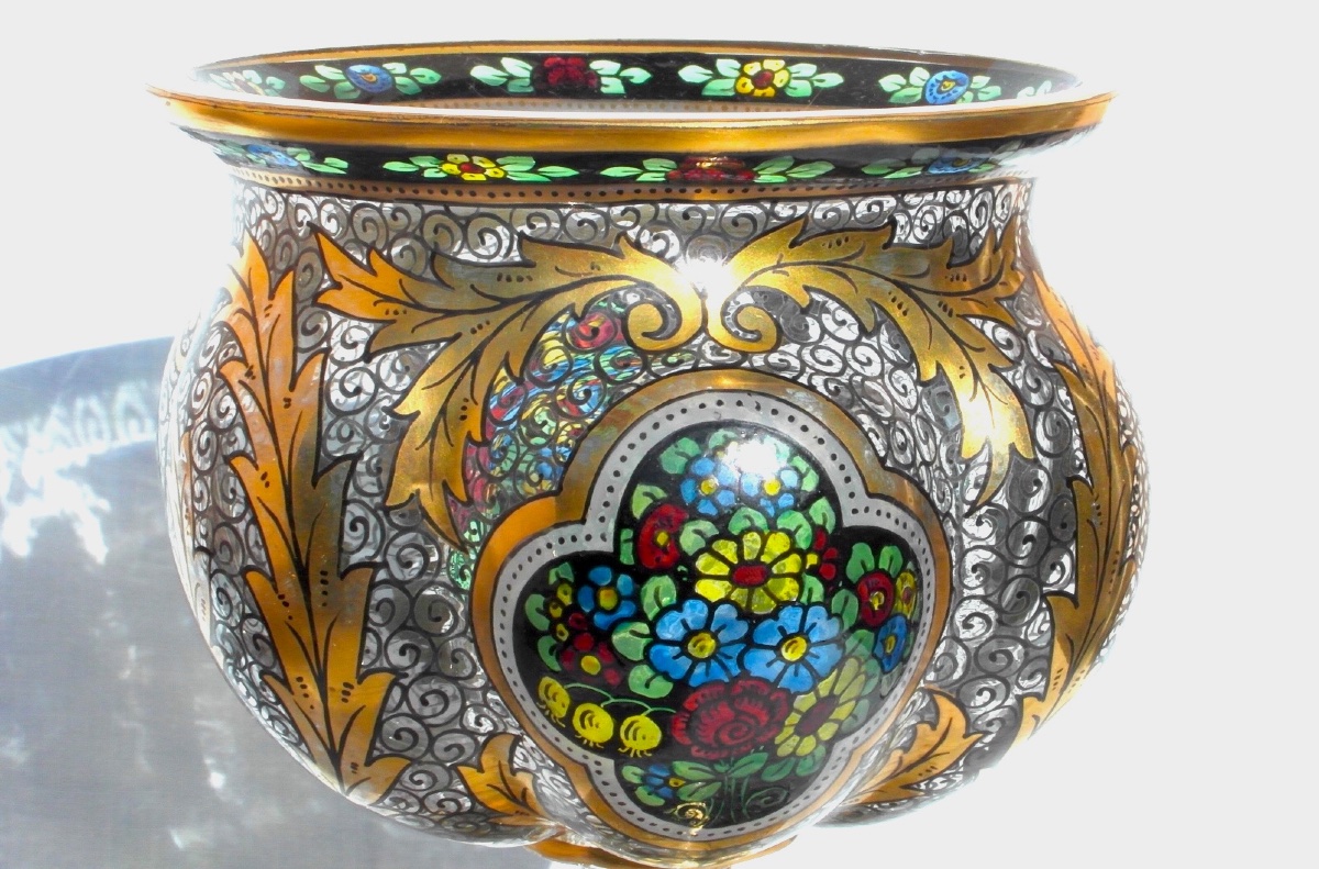 Vase De Julius Muhlhaus, Verre De Boheme, Haida, 1910, Parfait, Era Daum Galle -photo-3