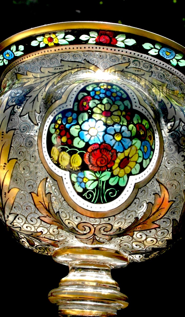 Vase De Julius Muhlhaus, Verre De Boheme, Haida, 1910, Parfait, Era Daum Galle 