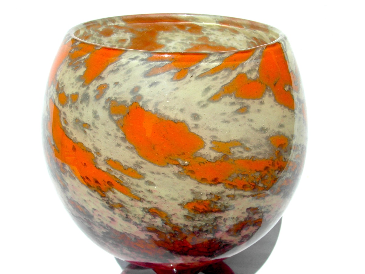 Art Deco Spherical Vase, "jade" Series By Schneider, In Perfect Condition, Formerly Daum Gallé-photo-2