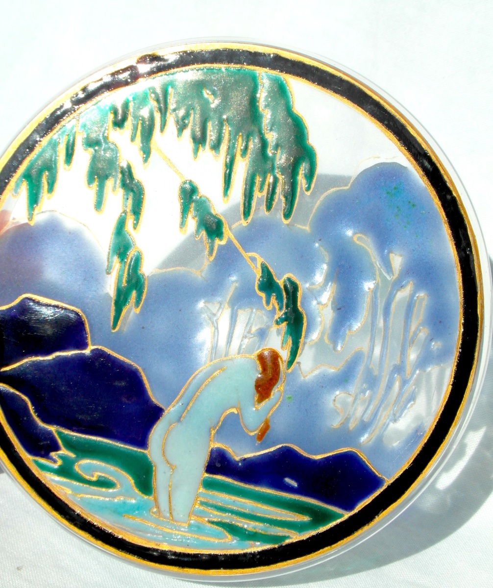 Art Deco Candy Box "la Toilette" By Marcel Goupy, From The Daum Lalique Marinot Era-photo-2