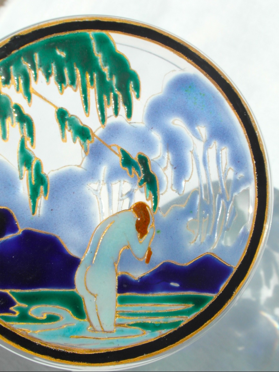 Art Deco Candy Box "la Toilette" By Marcel Goupy, From The Daum Lalique Marinot Era