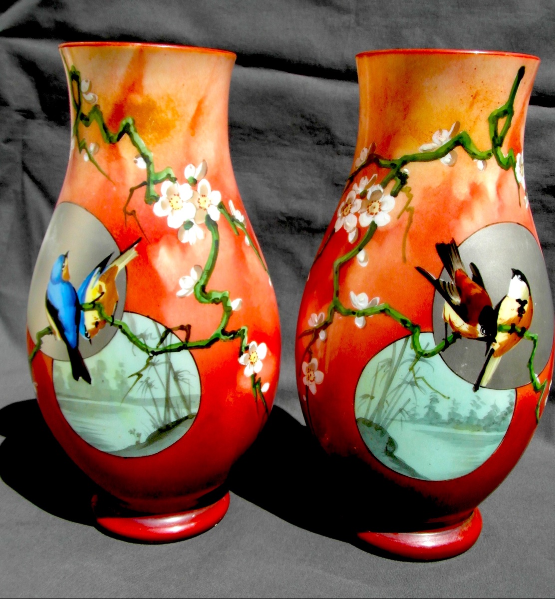 Rare vase Baccarat En Opaline, "mésanges Aux Pommiers", 1880,  Era Daum Galle art-nouveau-photo-6