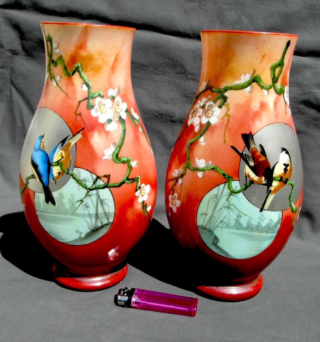 Rare vase Baccarat En Opaline, "mésanges Aux Pommiers", 1880,  Era Daum Galle art-nouveau-photo-7