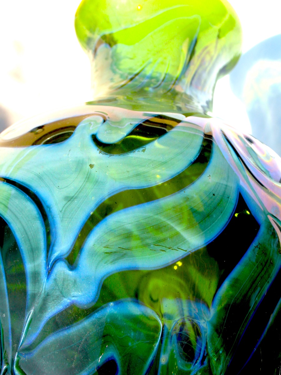 Large Iridescent Glass Baluster Vase, Bohemian Loetz, Circa 1900, Era Daum Galle Austria-photo-4