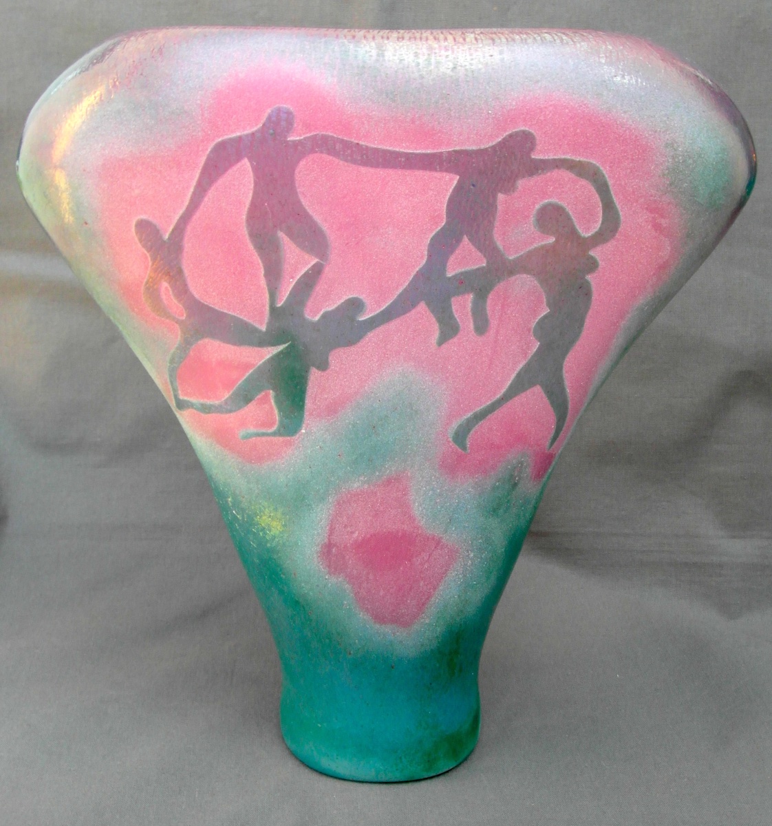 Rare "la Farandole" Vase By Ada Loumani, Engraved And Iridescent, Era Novaro, Daum, Mallemouche, Biot-photo-7