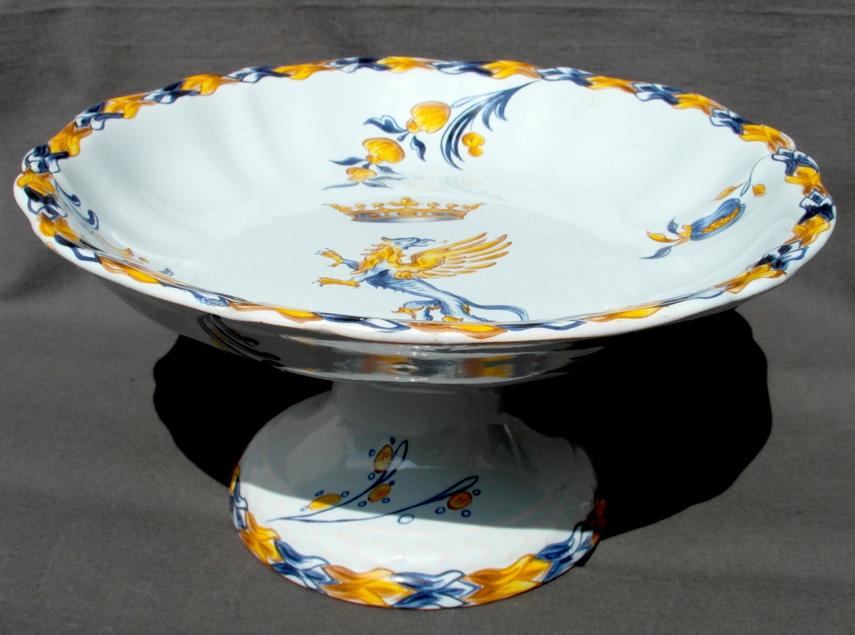  Galle "heraldic Animals" Footed Bowl, 1890, Era Daum Art Nouveau Ceramics-photo-3