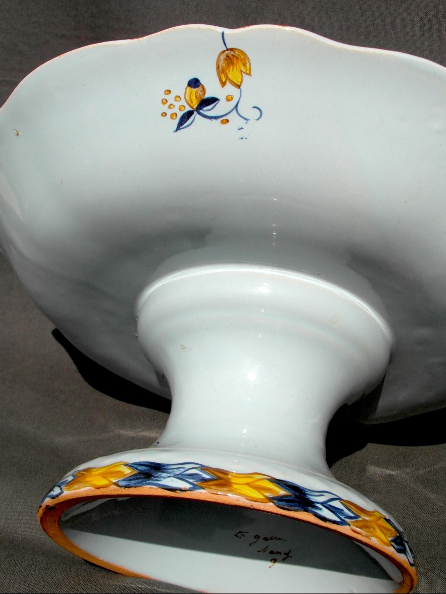  Galle "heraldic Animals" Footed Bowl, 1890, Era Daum Art Nouveau Ceramics-photo-1