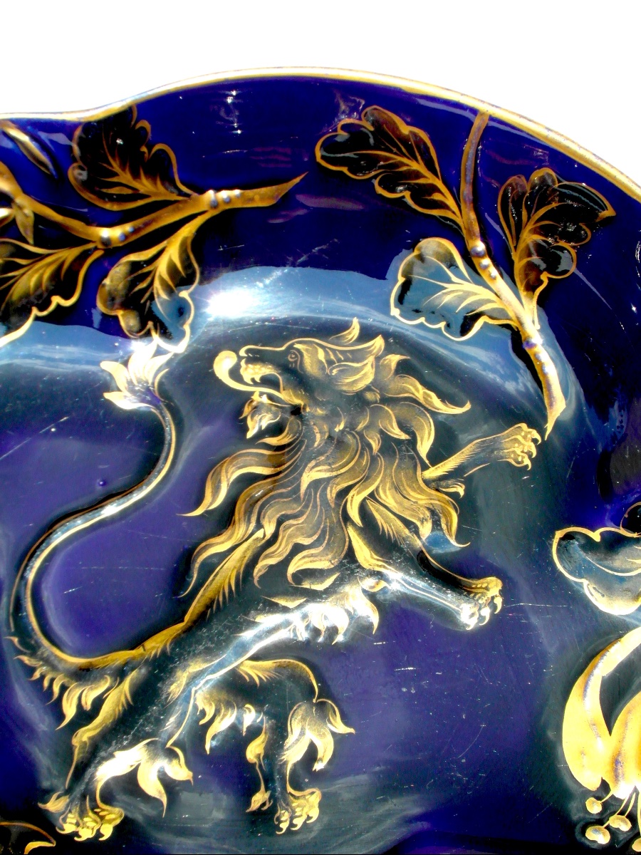 Heraldic Lion Stemmed Cup, Kg Lunéville, Gallé Era, 1900 -photo-4