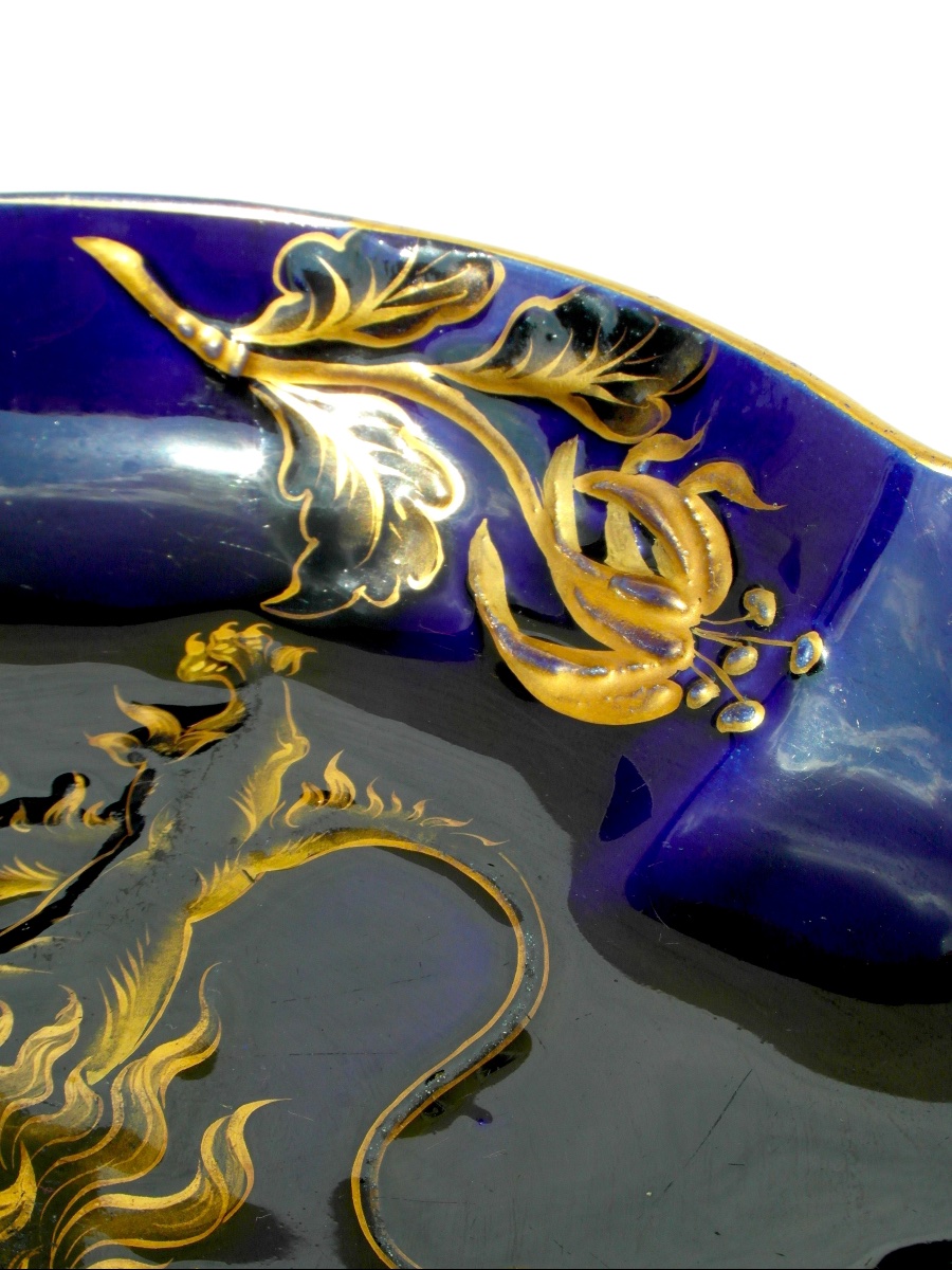 Heraldic Lion Stemmed Cup, Kg Lunéville, Gallé Era, 1900 -photo-4