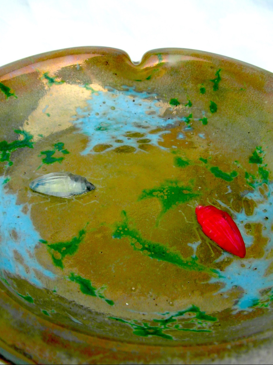 Beetle-motif Goblet On A Powdered, Iridescent, And Glazed Base By Daum, Circa 1900, Galle Era-photo-4