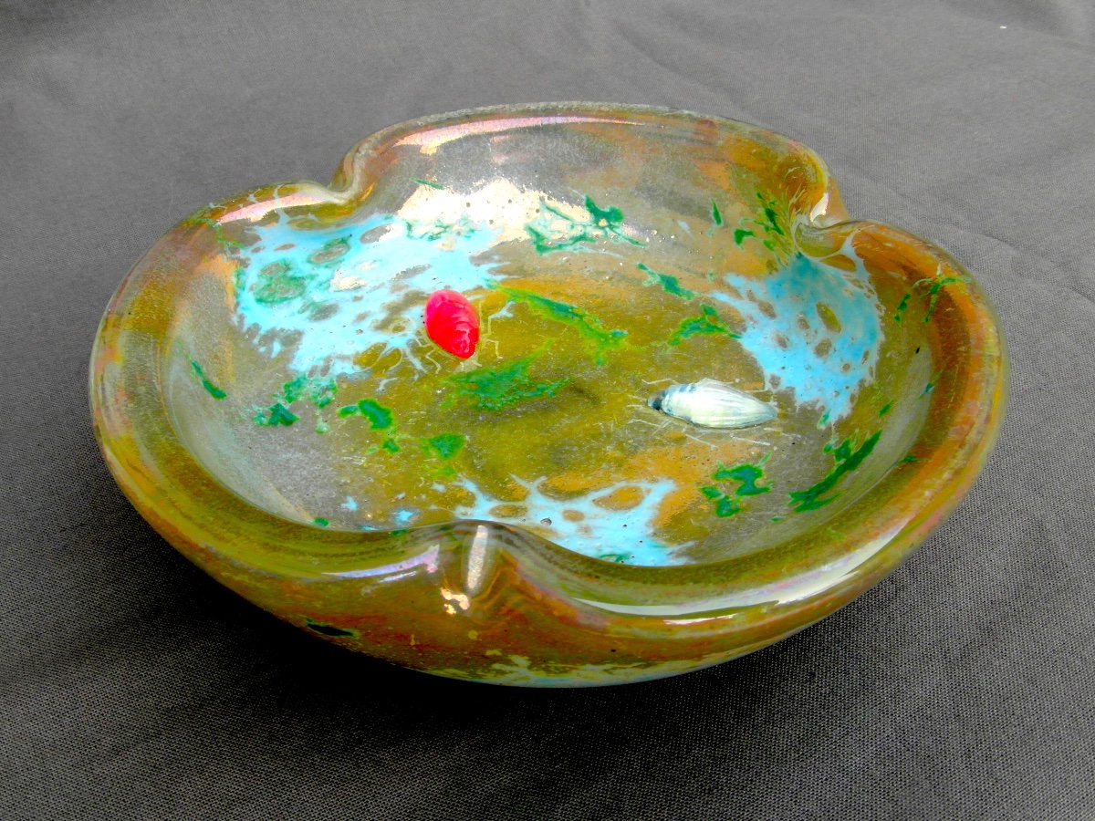 Beetle-motif Goblet On A Powdered, Iridescent, And Glazed Base By Daum, Circa 1900, Galle Era-photo-4
