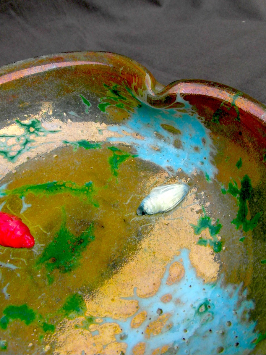 Beetle-motif Goblet On A Powdered, Iridescent, And Glazed Base By Daum, Circa 1900, Galle Era-photo-5