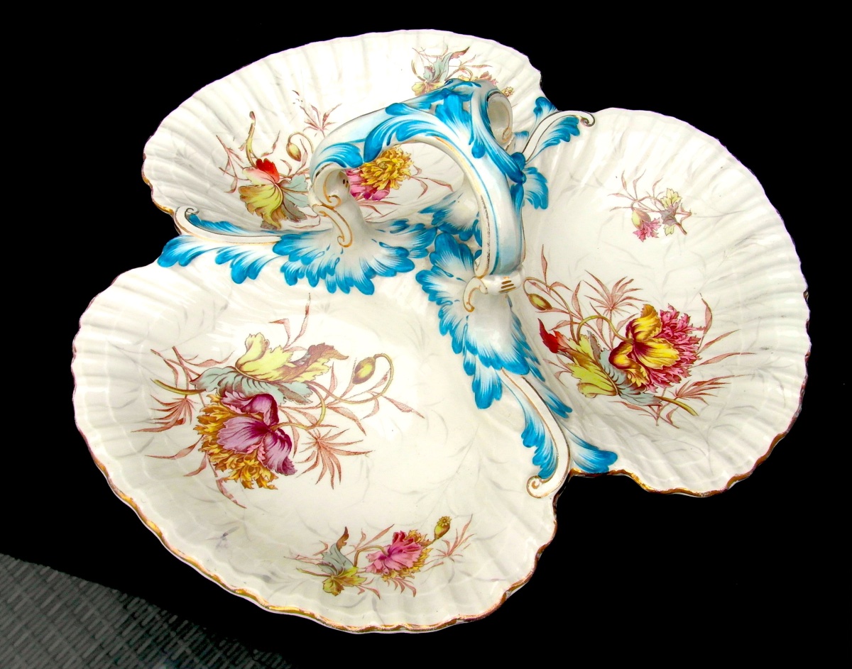 Grand Mandiant ou centre de table 1900 "les pavots",  époque Gallé en KG Lunéville, era Daum-photo-3