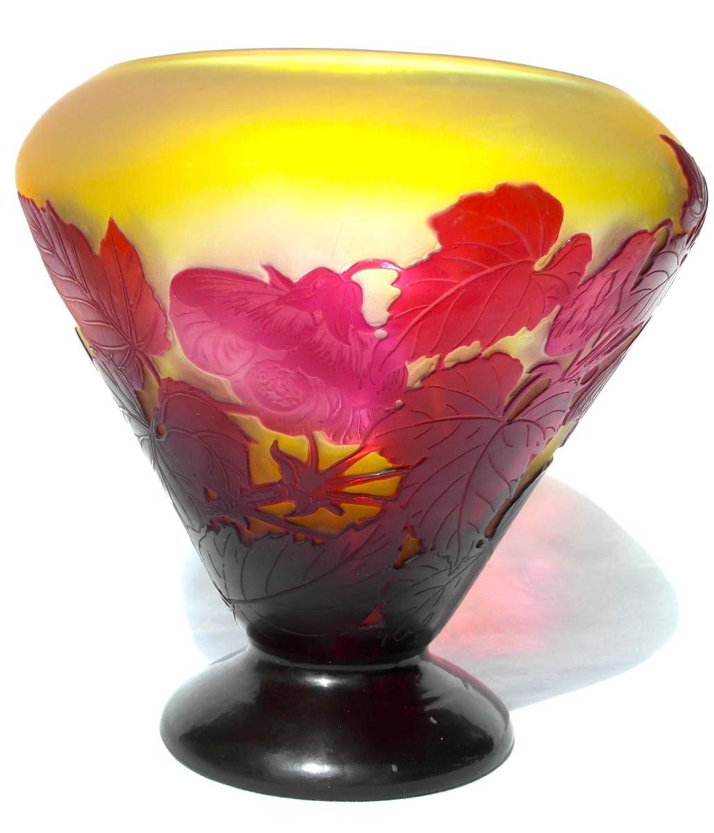 Abutilon Vase By Gallé, In Perfect Condition, Daum, Circa 1900, Art Nouveau-photo-2