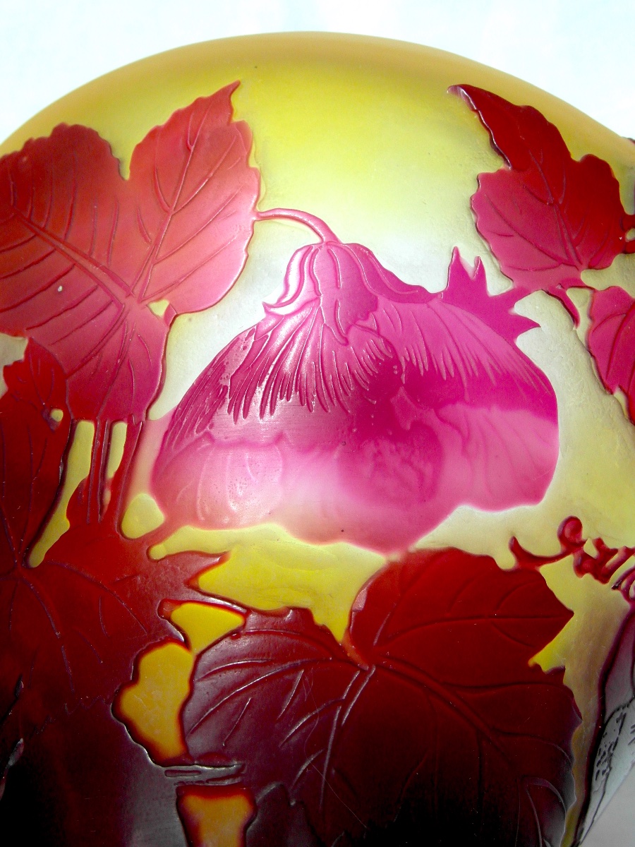 Abutilon Vase By Gallé, In Perfect Condition, Daum, Circa 1900, Art Nouveau-photo-4