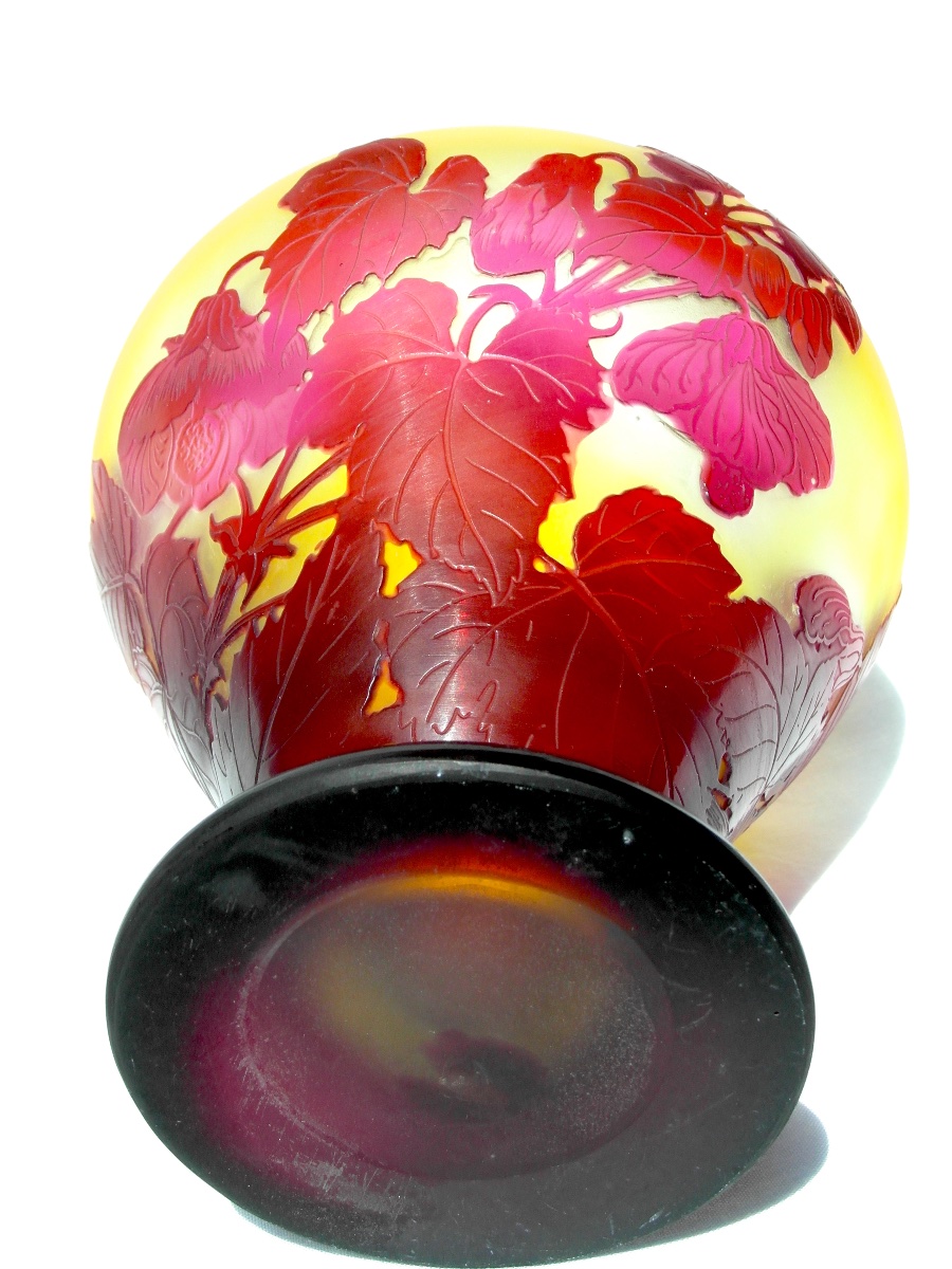 Abutilon Vase By Gallé, In Perfect Condition, Daum, Circa 1900, Art Nouveau-photo-2