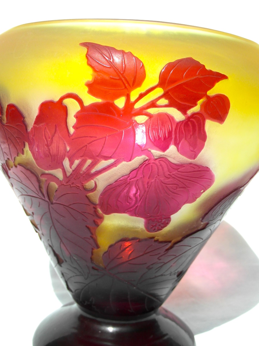 Abutilon Vase By Gallé, In Perfect Condition, Daum, Circa 1900, Art Nouveau-photo-3