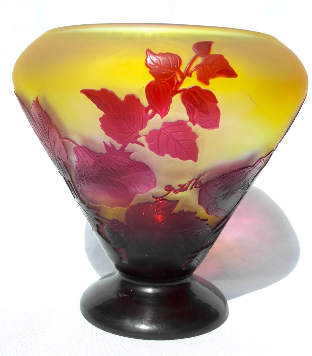 Abutilon Vase By Gallé, In Perfect Condition, Daum, Circa 1900, Art Nouveau-photo-4