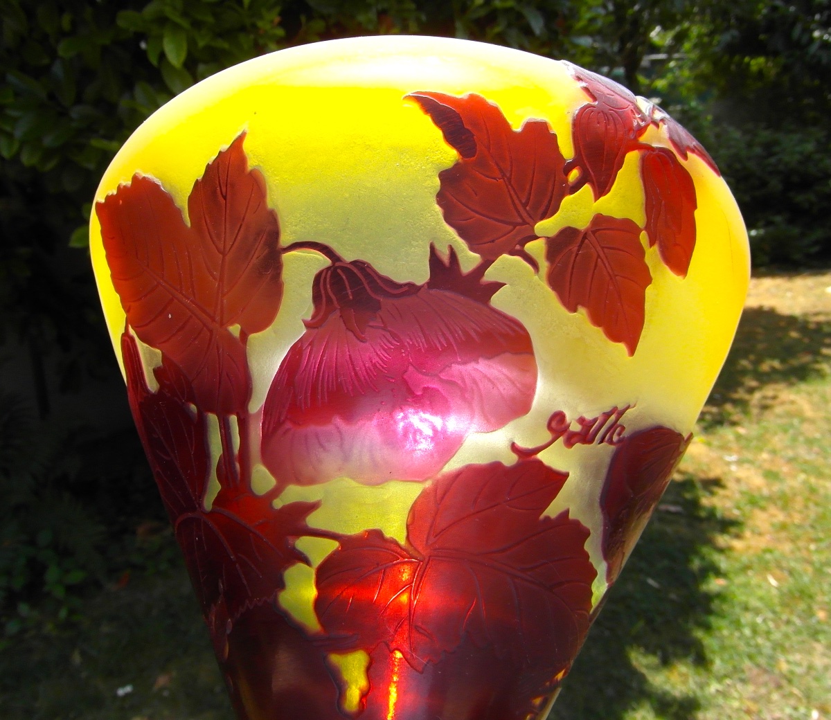 Abutilon Vase By Gallé, In Perfect Condition, Daum, Circa 1900, Art Nouveau-photo-7