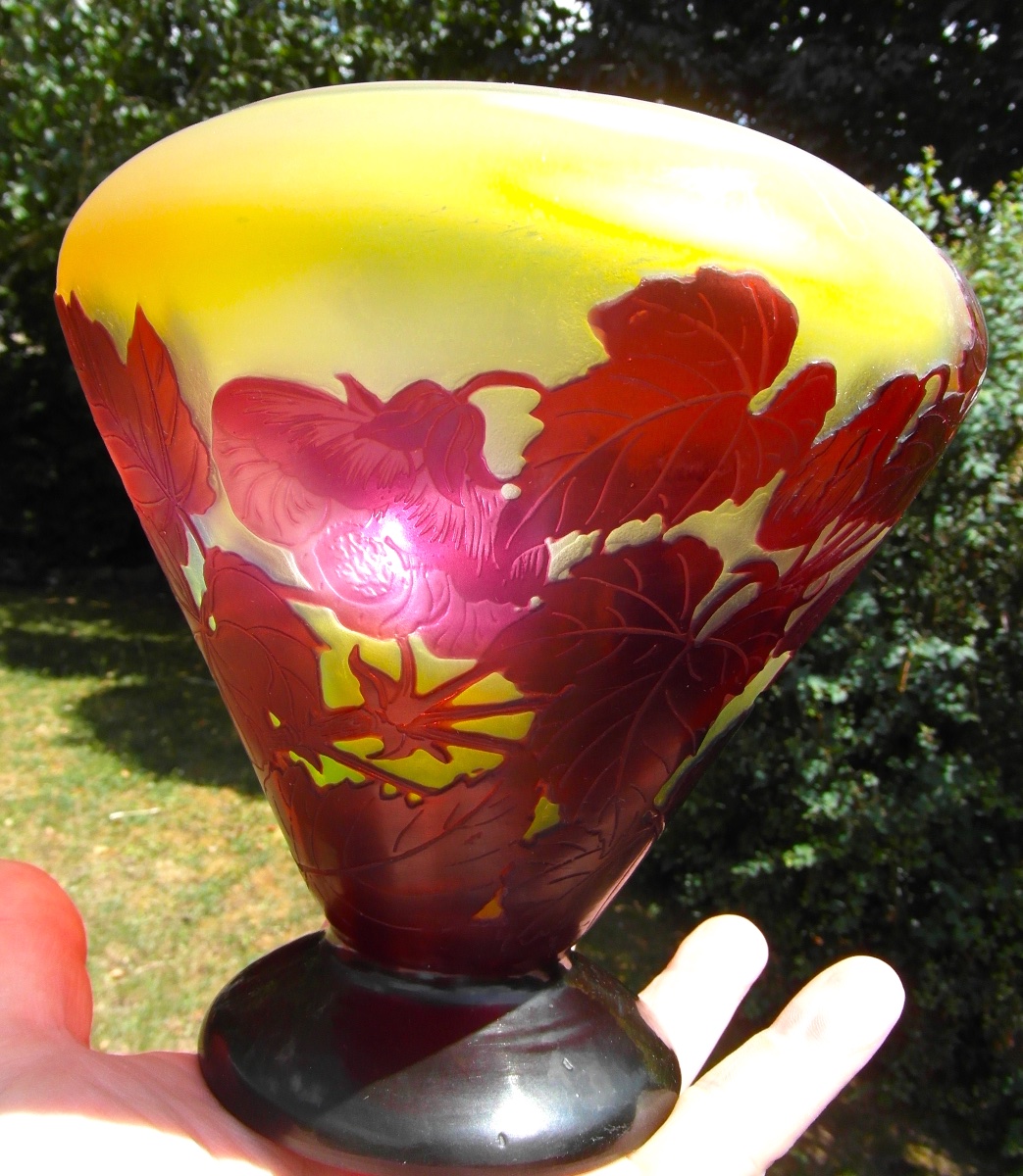 Abutilon Vase By Gallé, In Perfect Condition, Daum, Circa 1900, Art Nouveau-photo-8