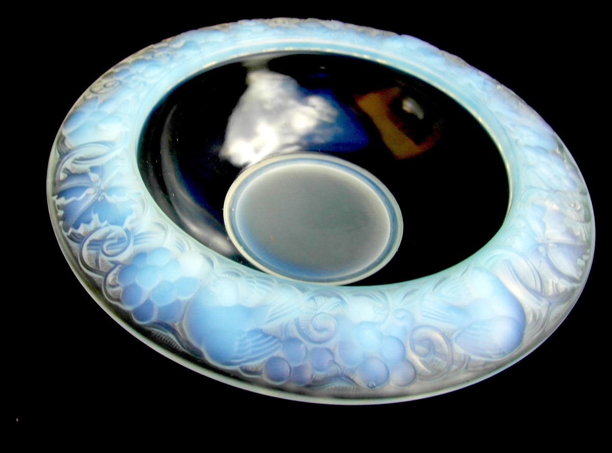 Coupe haute opalescente art-déco "les moineaux dans les vignes"par P. D'AVESN, era daum Lalique-photo-2