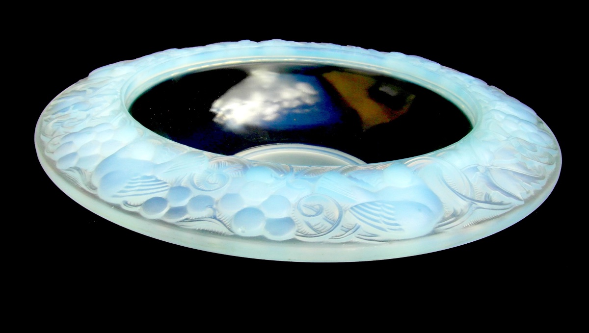 Coupe haute opalescente art-déco "les moineaux dans les vignes"par P. D'AVESN, era daum Lalique-photo-3