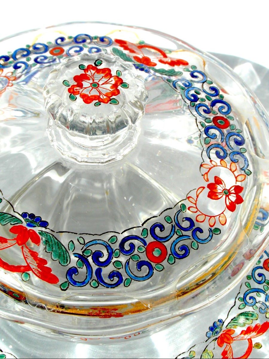 Rare 1890 Damon & Delente Candy Dish, Daum Glassware, Galle Era, Art Nouveau-photo-3