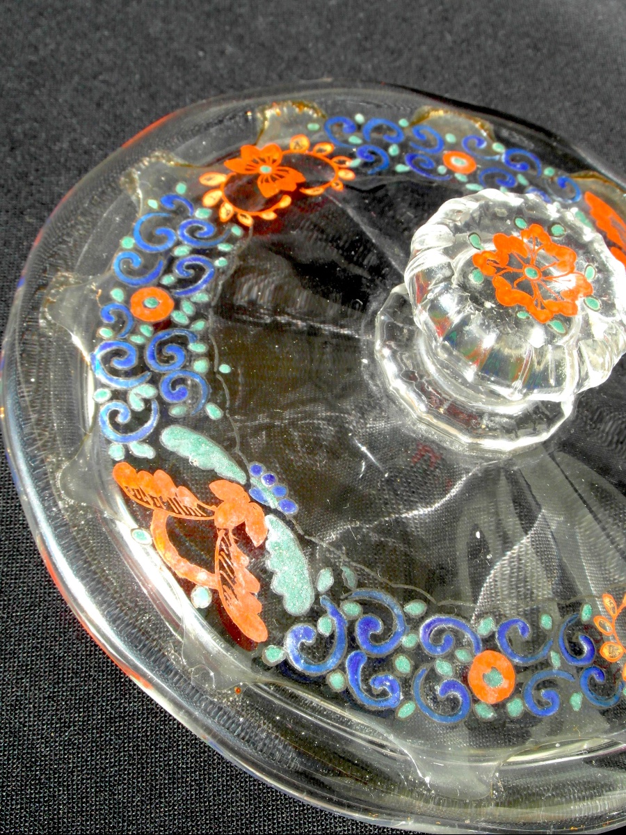 Rare 1890 Damon & Delente Candy Dish, Daum Glassware, Galle Era, Art Nouveau-photo-6