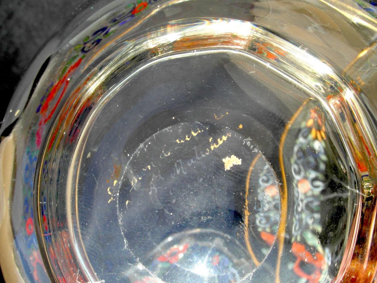 Rare 1890 Damon & Delente Candy Dish, Daum Glassware, Galle Era, Art Nouveau-photo-8