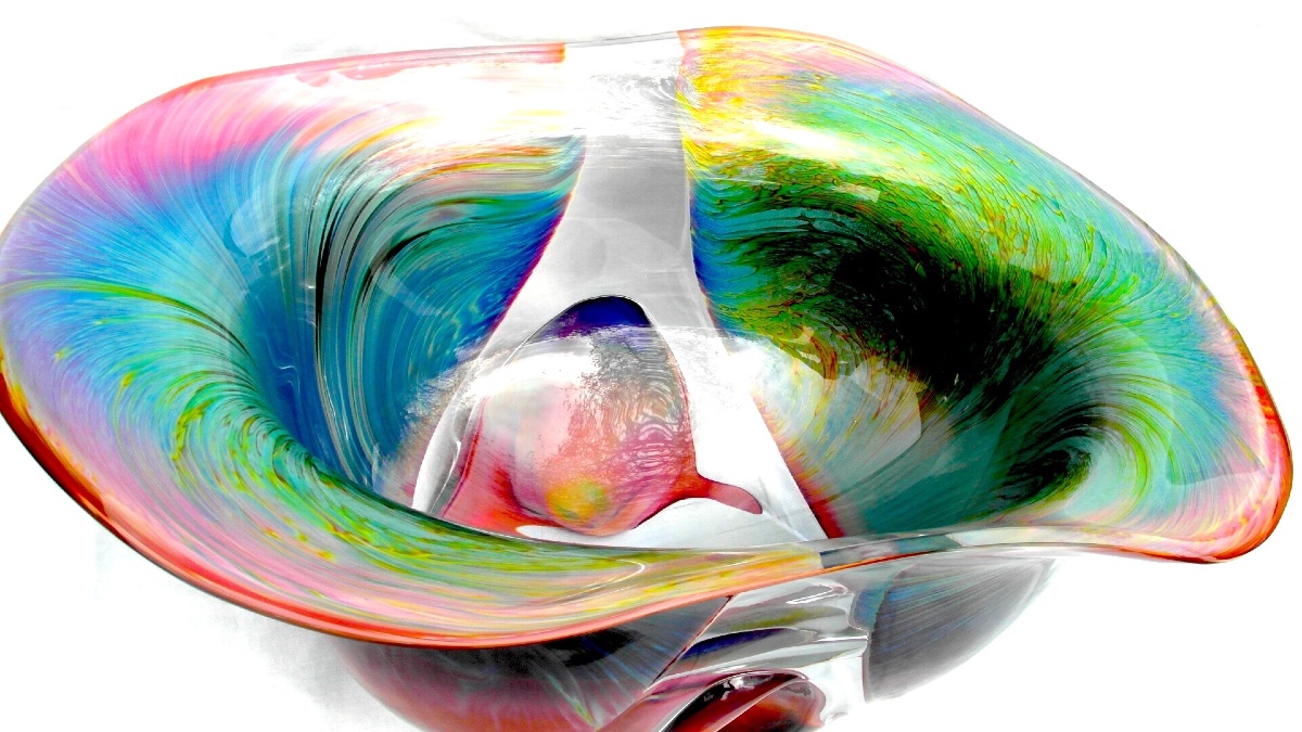 A Large Glass Goblet Known As "calcedonia," Designed By Dino Rosin In Murano; It Was Made By Daum Galle-photo-2