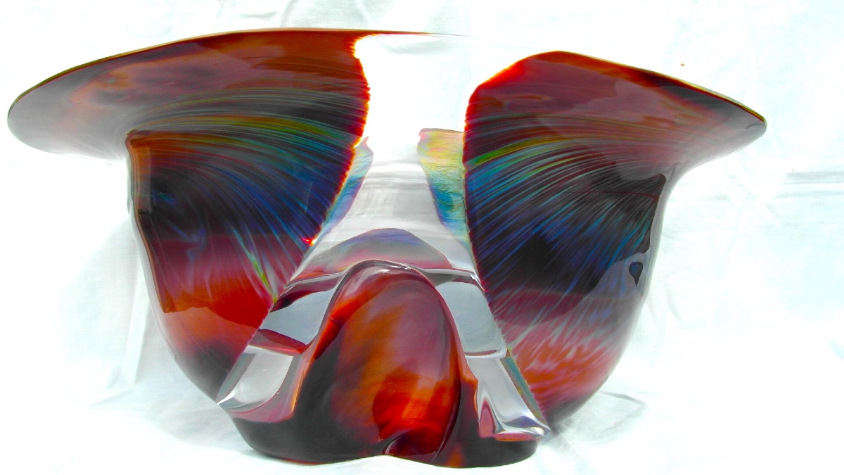 A Large Glass Goblet Known As "calcedonia," Designed By Dino Rosin In Murano; It Was Made By Daum Galle-photo-4