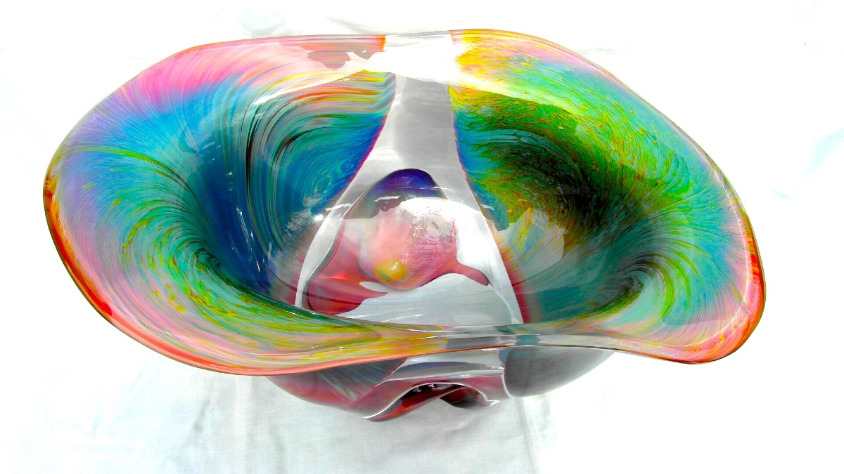 A Large Glass Goblet Known As "calcedonia," Designed By Dino Rosin In Murano; It Was Made By Daum Galle-photo-1