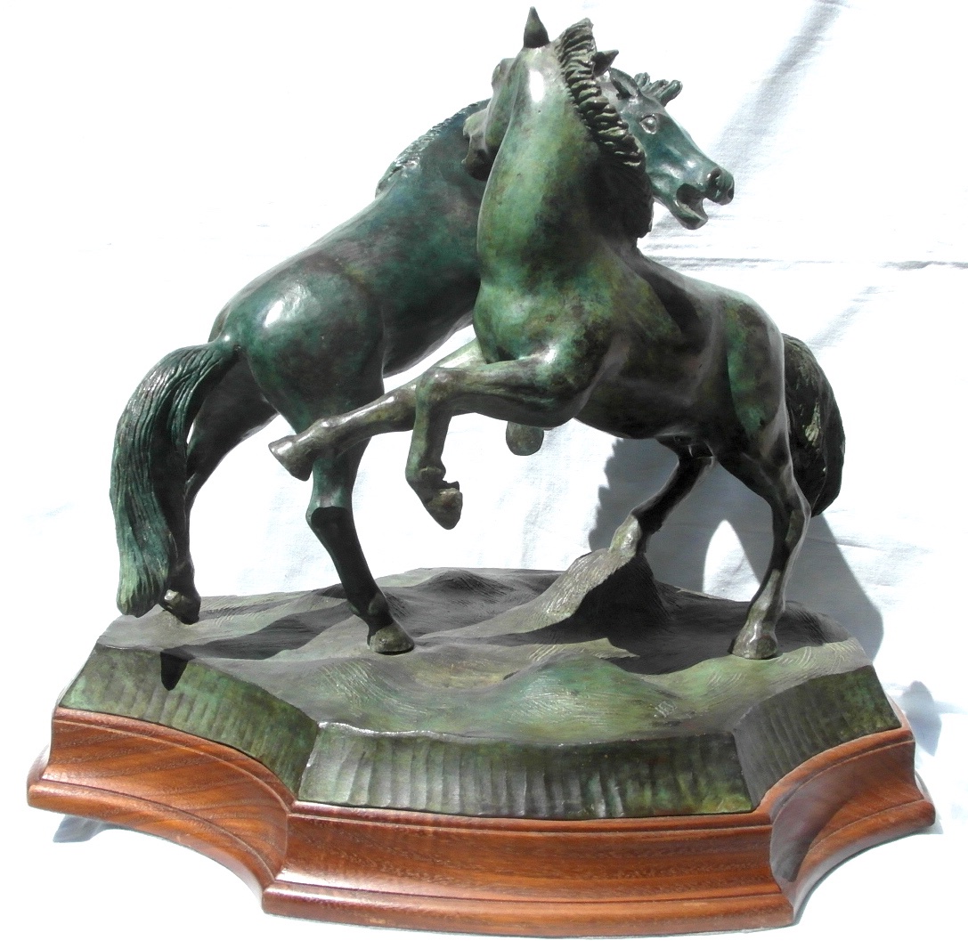 Groupe En Bronze Aux Chevaux Cabrés, Vers 1930, numéroté , Signé, Era Susse Barye Daum-photo-4