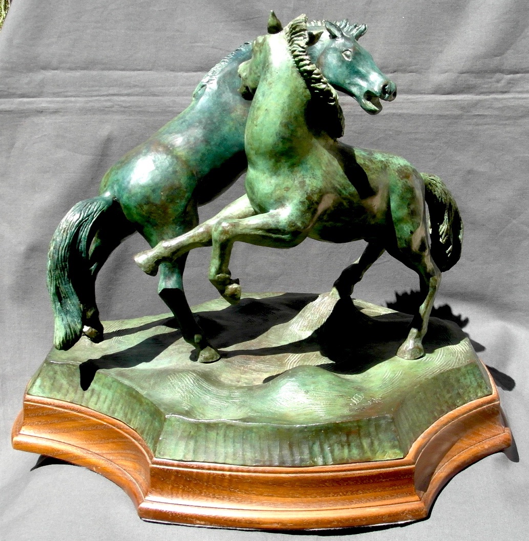 Groupe En Bronze Aux Chevaux Cabrés, Vers 1930, numéroté , Signé, Era Susse Barye Daum-photo-4