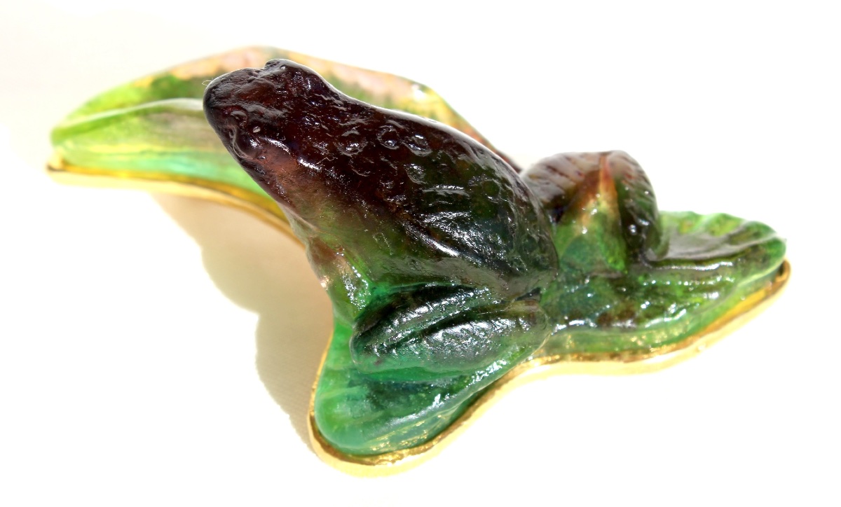 Broche à la grenouille , serie "nature" par Daum, parfait, era Baccarat Lalique-photo-3