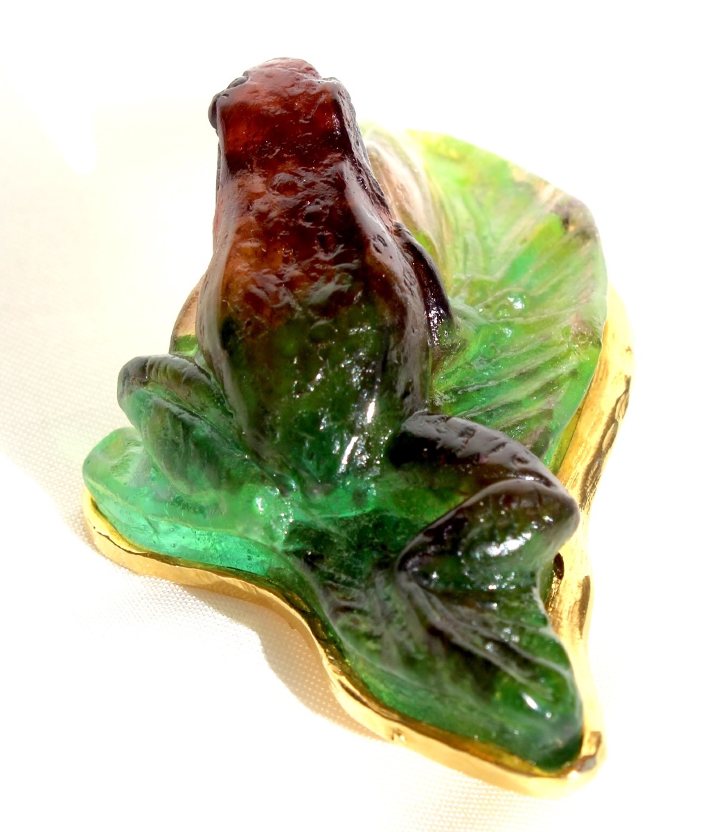 Broche à la grenouille , serie "nature" par Daum, parfait, era Baccarat Lalique-photo-6