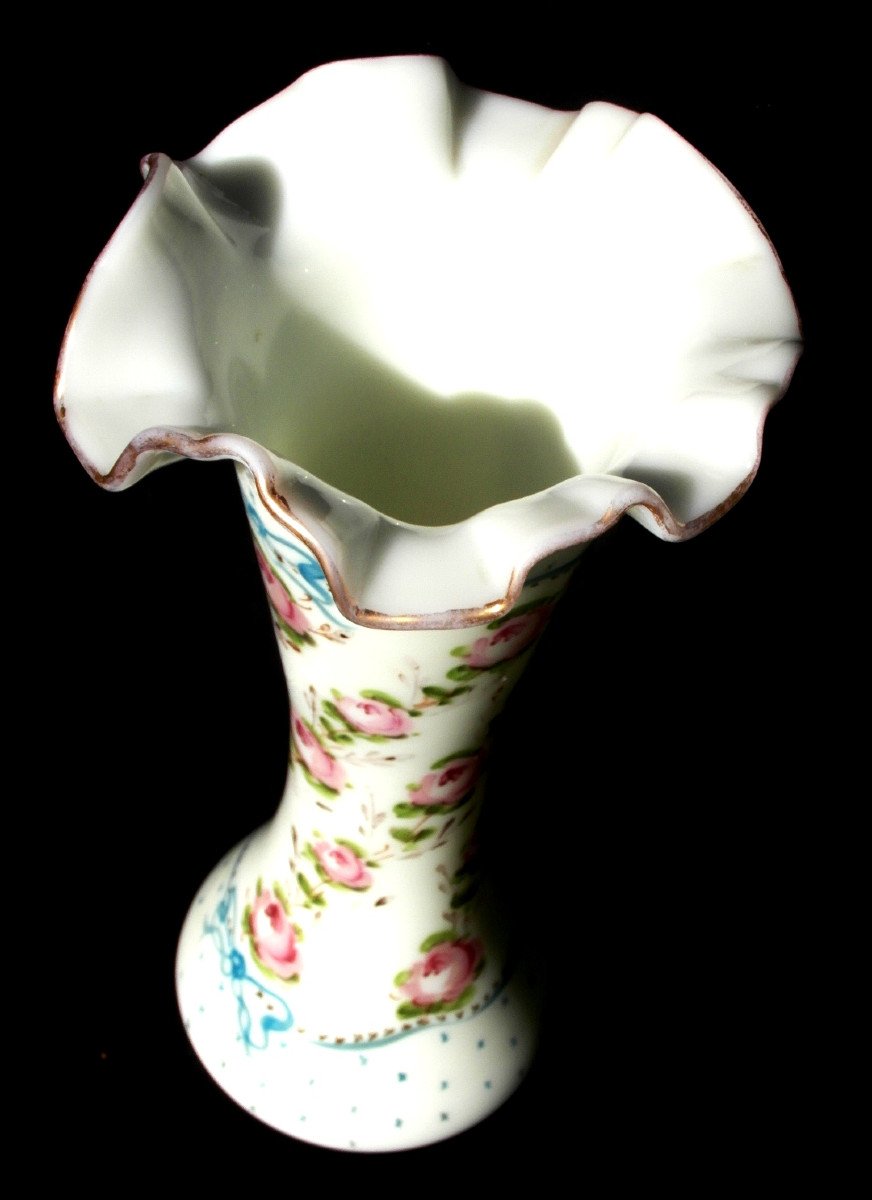 Napoleon 3 Baccarat Diabolo Vase "garlands Of Roses And Ribbons", Circa 1880 Era Daum-photo-7