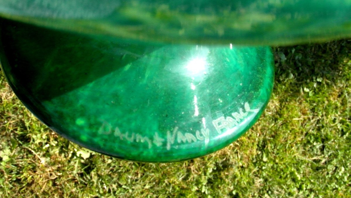 Beautiful Large Art-deco Daum Cup In Brilliant Jade Glass, Perfect, Era Alle 1920-photo-8