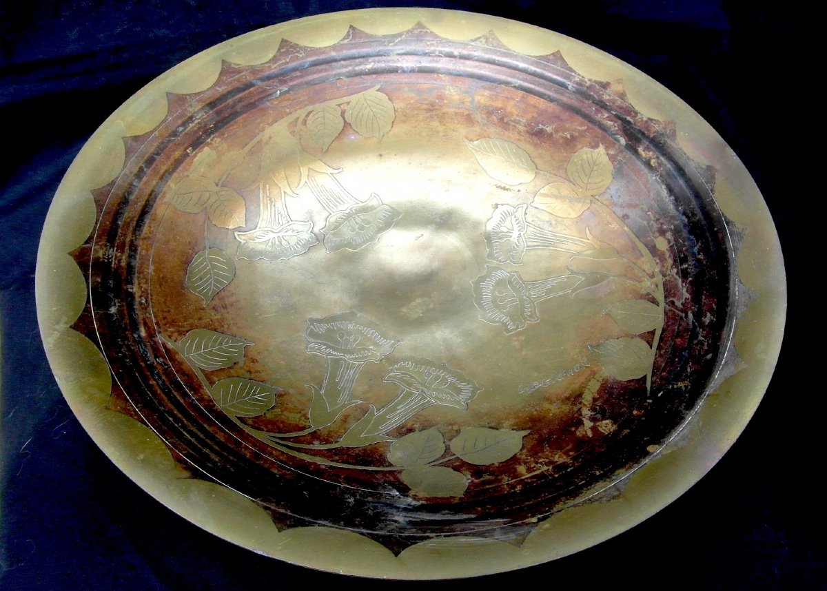 Coupe Ou Centre De Table "bignones" par L.Gerfaux, 1930, era dunand christoffle-photo-2