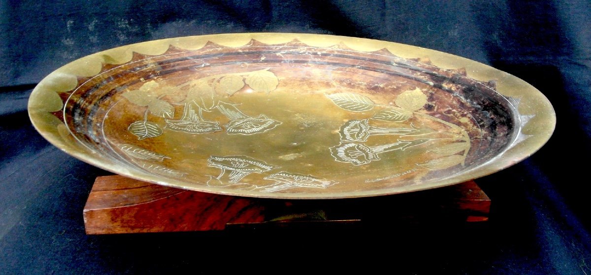 Coupe Ou Centre De Table "bignones" par L.Gerfaux, 1930, era dunand christoffle-photo-4