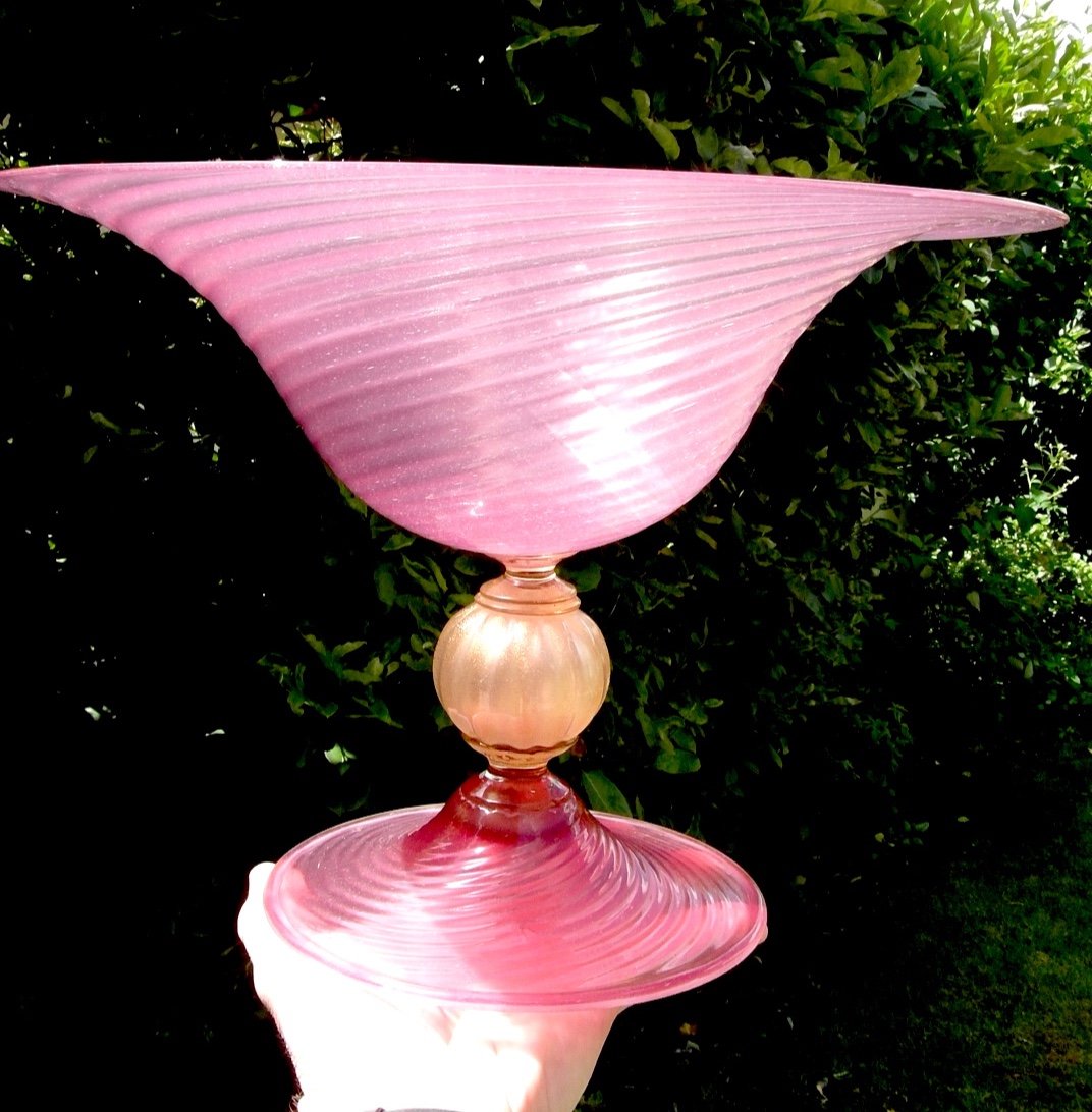 Jolie Grande Coupe En Verre De Murano, 1950, Atelier Seguso, Era Barovier Toso Daum