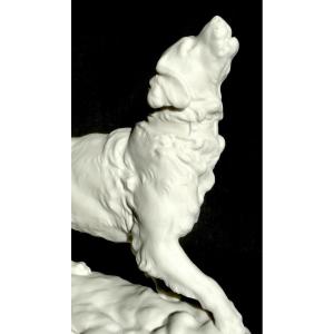 Joli Sujet En Biscuit "le Setter" Par Charles Valton, Manufacture Nationale De Sevres, 1926