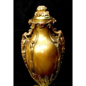 Monumental vase art-nouveau en bronze A. ERDMANN, 45 cm, 6,6 kilos , era siot 1900