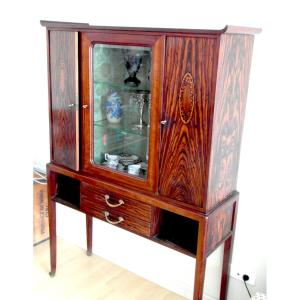  Art Deco Majorelle Display Case In Macassar Ebony, Stamped, Daum Galle Era 1920