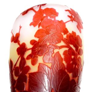 Galle Vase With Apple Blossoms, Perfect, Daum Era 1900 Art-nouveau